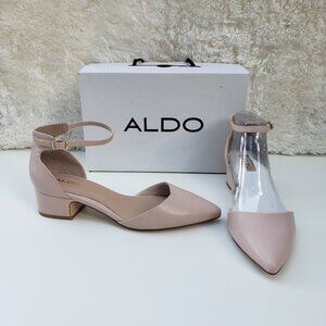 NEW ALDO Casual Heels shoes CLOSED POINTY TOE, Bone Pink Women's shoes Size 8.5